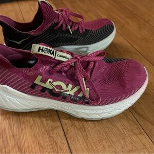 HOKA Women's Pink and Black Running Shoes| carbon x